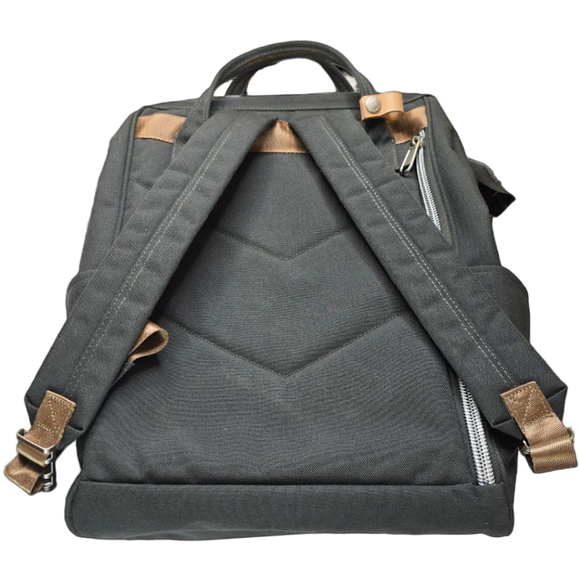 Himawari Gray Backpack Purse Wide Opening Canvas Travel Laptop BackpackStyle - Picture 2 of 16